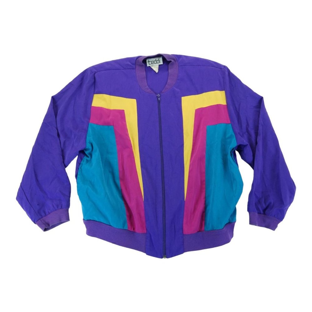 Vintage Colorblock Windbreaker Teddi Sport Woman’s Jacket Size Large